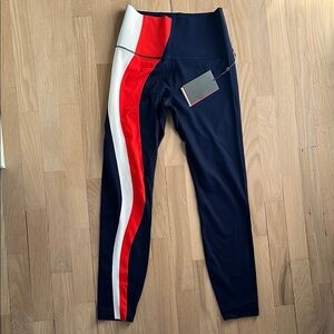 G/FORE Navy Leggings with Red and White Stripe